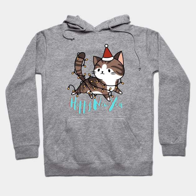 HAPPY NEW YEAR! Cute Kitty Cat Hoodie by Rightshirt